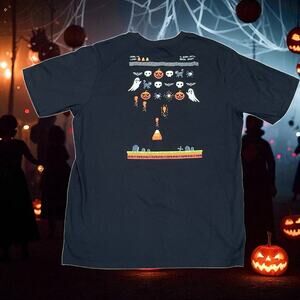 Wonder Nation Kids Sz Kids XXL 18 Halloween TShirt Spooky Ghosts Pumpkins Gaming